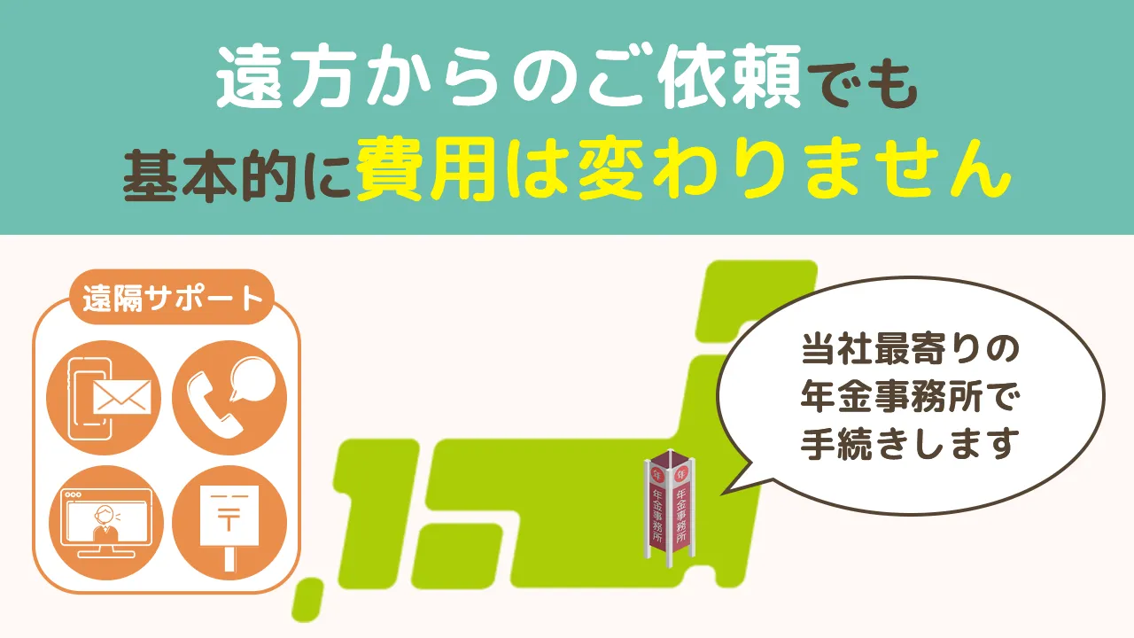 遠方からのご依頼でも基本的に費用は変わりません