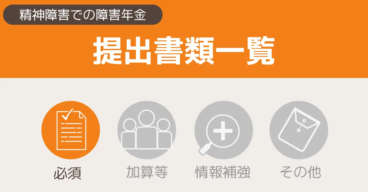 精神障害で障害年金を請求するとき「必ず提出する書類」